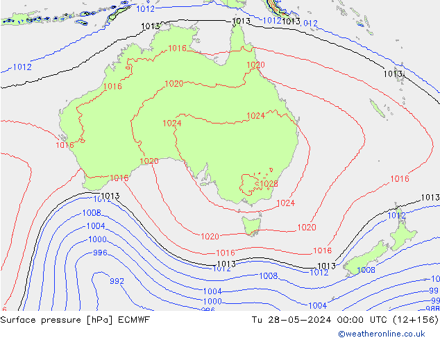 Surface pressure ECMWF Tu 28.05.2024 00 UTC