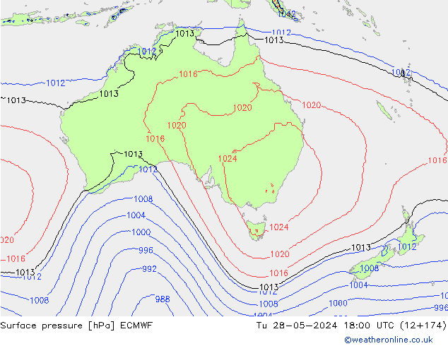 Surface pressure ECMWF Tu 28.05.2024 18 UTC