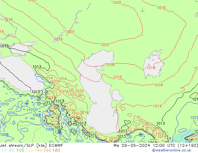 джет/приземное давление ECMWF ср 29.05.2024 12 UTC