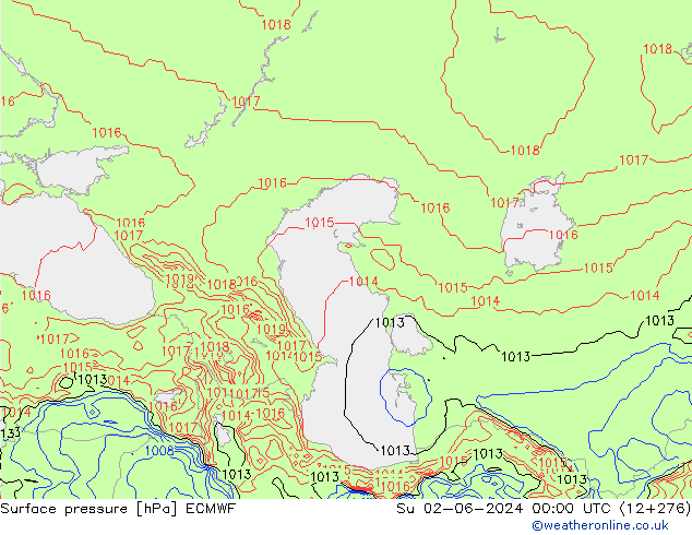 pression de l'air ECMWF dim 02.06.2024 00 UTC