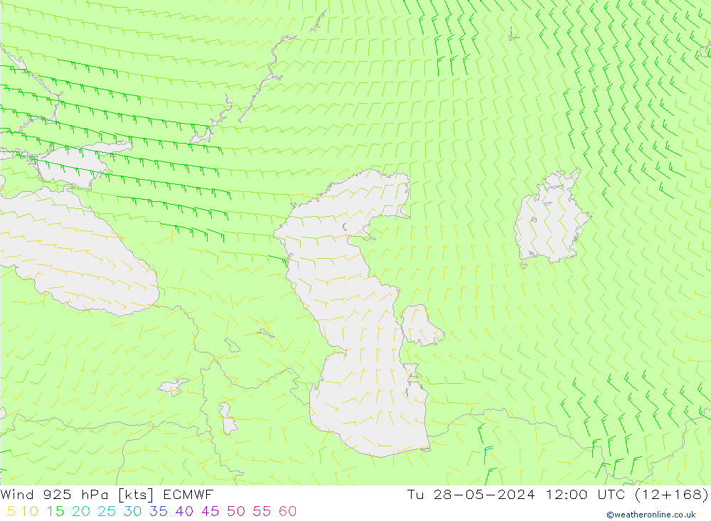 Vento 925 hPa ECMWF mar 28.05.2024 12 UTC