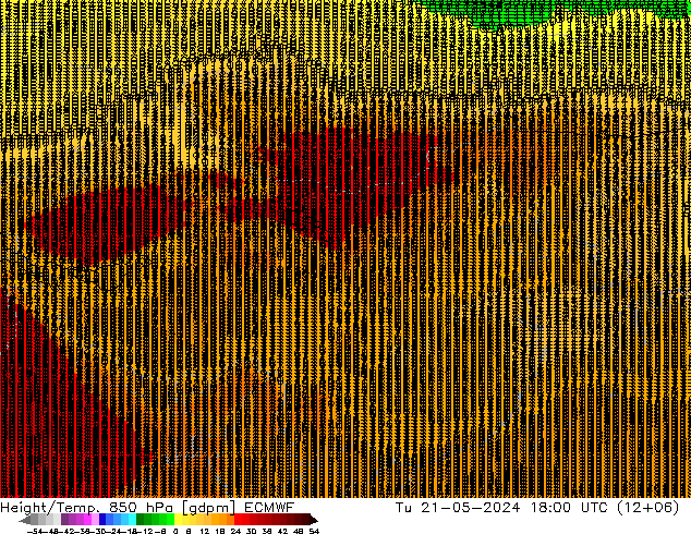 Height/Temp. 850 hPa ECMWF 星期二 21.05.2024 18 UTC