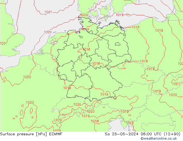 Luchtdruk (Grond) ECMWF za 25.05.2024 06 UTC