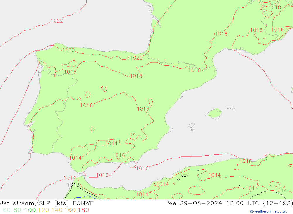 Corrente a getto ECMWF mer 29.05.2024 12 UTC