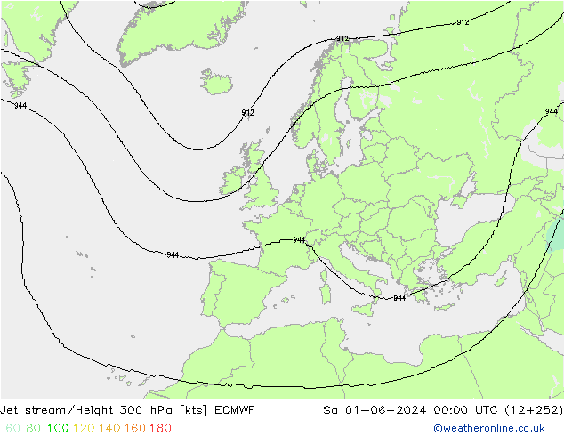 джет ECMWF сб 01.06.2024 00 UTC
