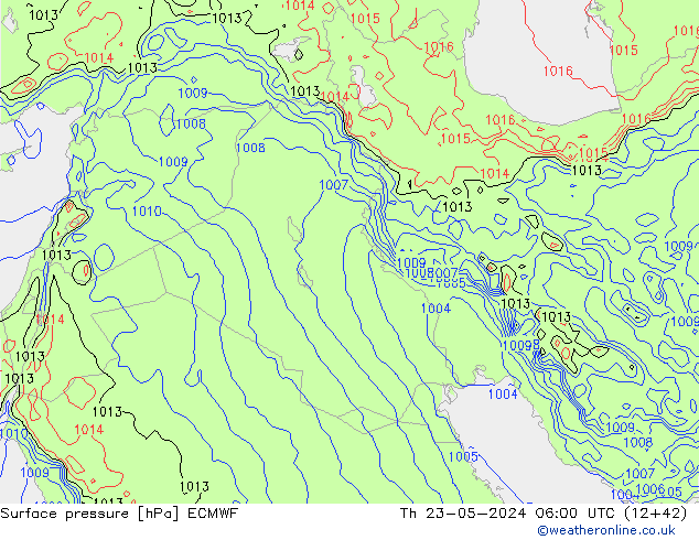 Atmosférický tlak ECMWF Čt 23.05.2024 06 UTC