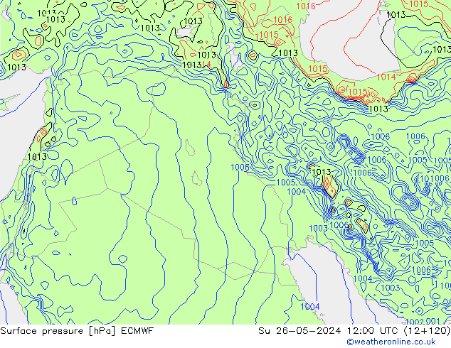 pressão do solo ECMWF Dom 26.05.2024 12 UTC