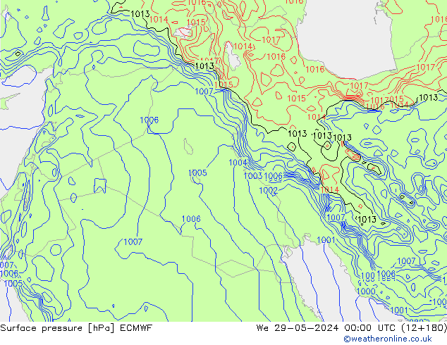 pression de l'air ECMWF mer 29.05.2024 00 UTC