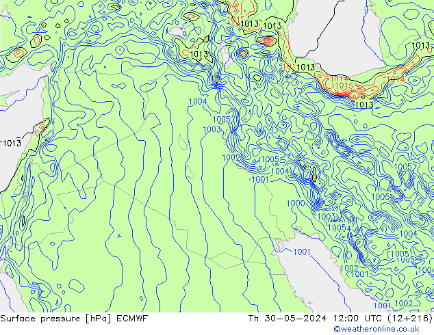 pressão do solo ECMWF Qui 30.05.2024 12 UTC