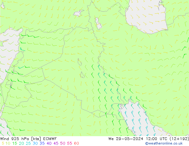 Wind 925 hPa ECMWF We 29.05.2024 12 UTC