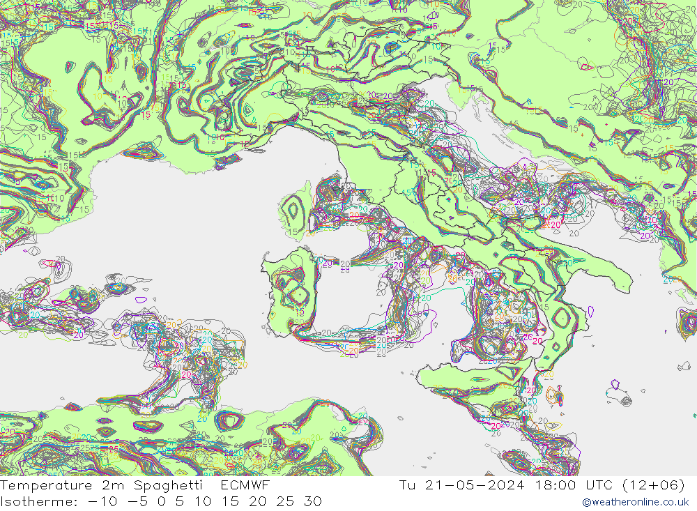 Temperatuurkaart Spaghetti ECMWF di 21.05.2024 18 UTC