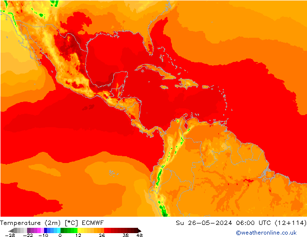 Temperature (2m) ECMWF Su 26.05.2024 06 UTC