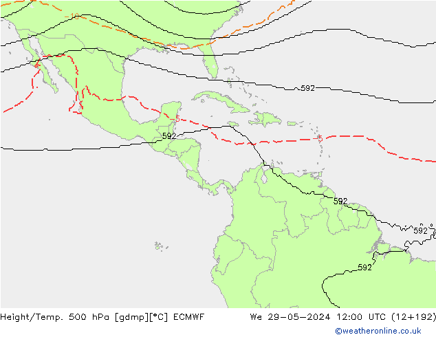 Height/Temp. 500 hPa ECMWF  29.05.2024 12 UTC