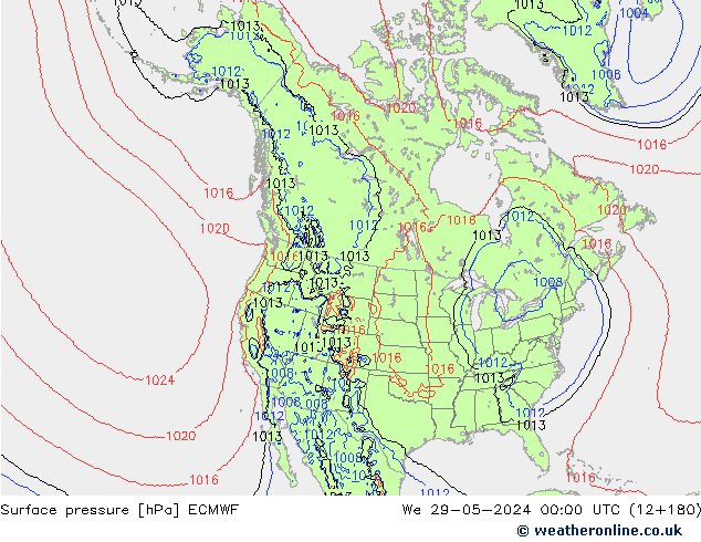Bodendruck ECMWF Mi 29.05.2024 00 UTC