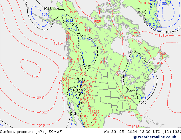 pression de l'air ECMWF mer 29.05.2024 12 UTC