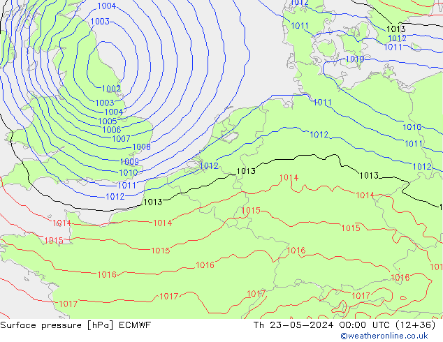 Yer basıncı ECMWF Per 23.05.2024 00 UTC