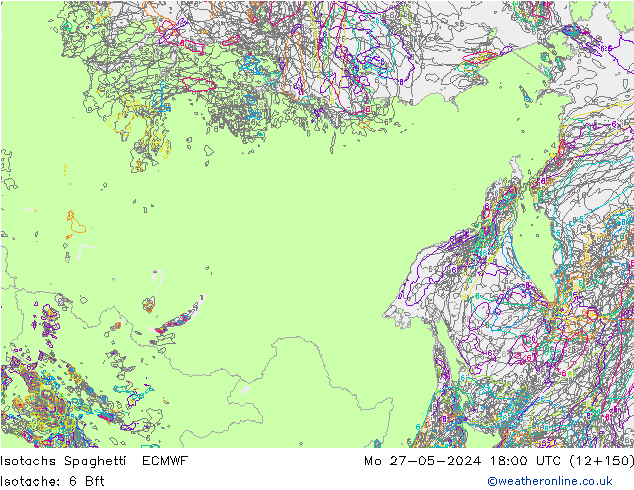 Isotachs Spaghetti ECMWF Po 27.05.2024 18 UTC