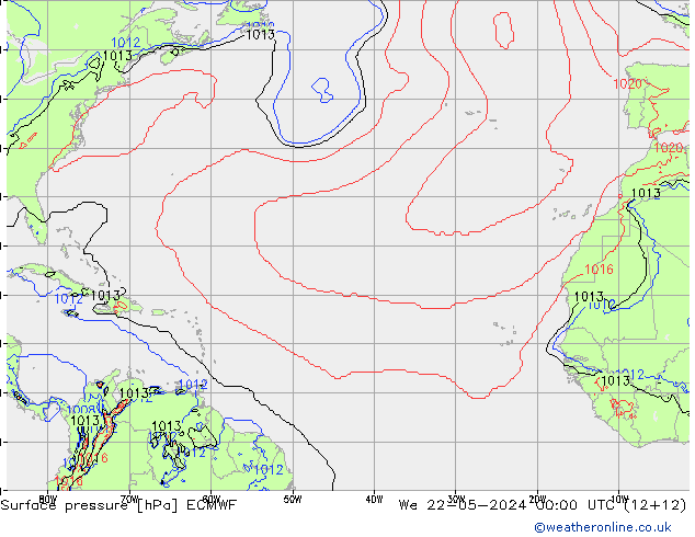 приземное давление ECMWF ср 22.05.2024 00 UTC