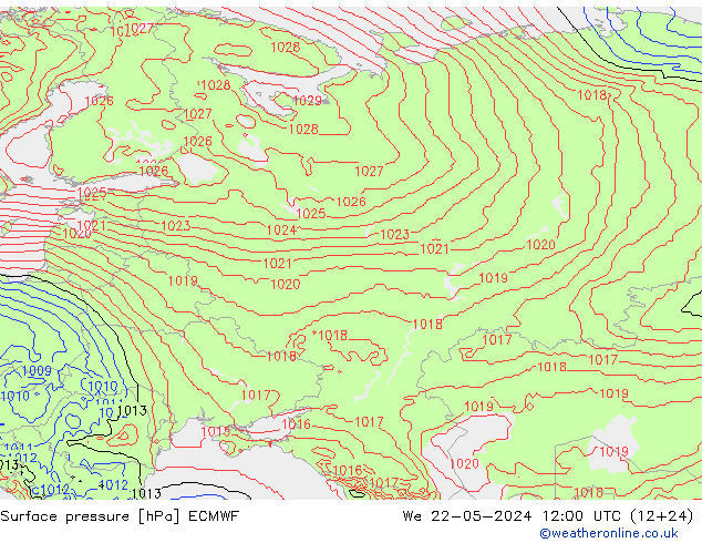 pression de l'air ECMWF mer 22.05.2024 12 UTC