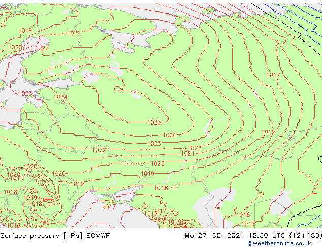 приземное давление ECMWF пн 27.05.2024 18 UTC