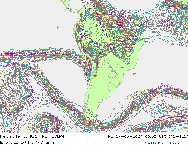 Géop./Temp. 925 hPa ECMWF lun 27.05.2024 00 UTC