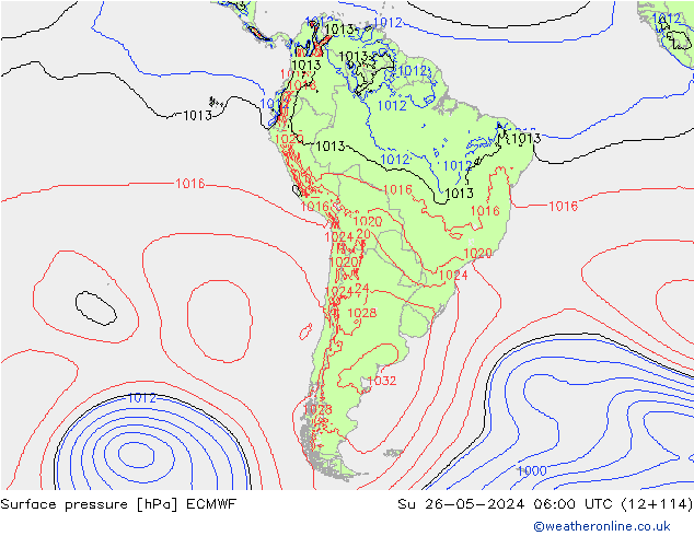 Surface pressure ECMWF Su 26.05.2024 06 UTC