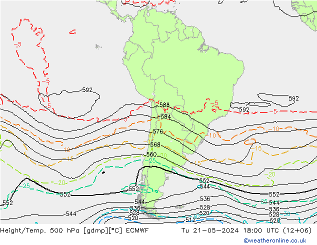 Geop./Temp. 500 hPa ECMWF mar 21.05.2024 18 UTC