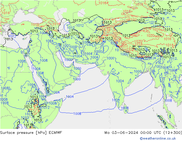 приземное давление ECMWF пн 03.06.2024 00 UTC