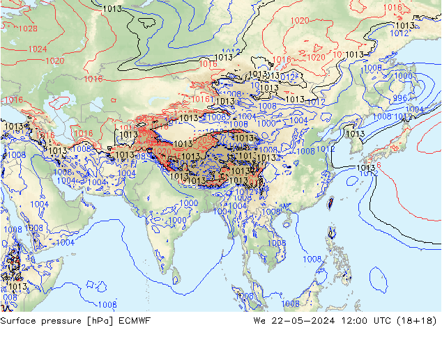 приземное давление ECMWF ср 22.05.2024 12 UTC