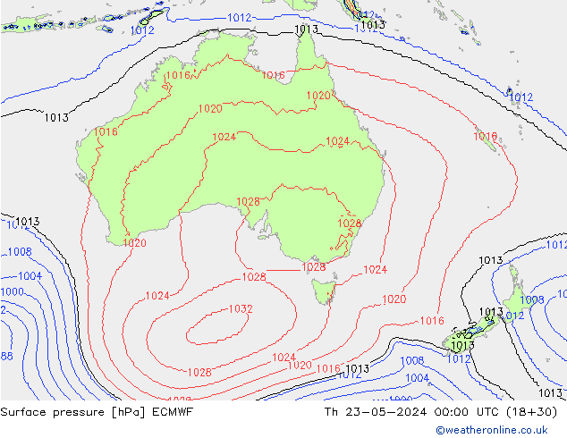 pression de l'air ECMWF jeu 23.05.2024 00 UTC