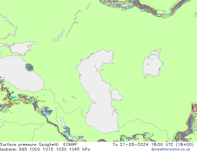 ciśnienie Spaghetti ECMWF wto. 21.05.2024 18 UTC