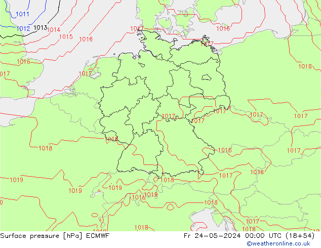 pression de l'air ECMWF ven 24.05.2024 00 UTC