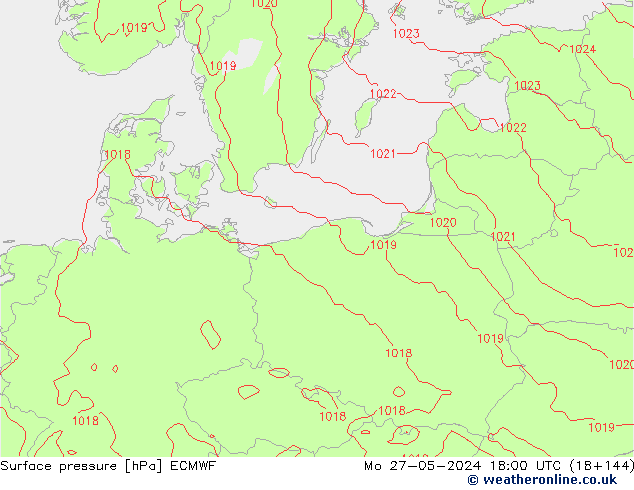 приземное давление ECMWF пн 27.05.2024 18 UTC
