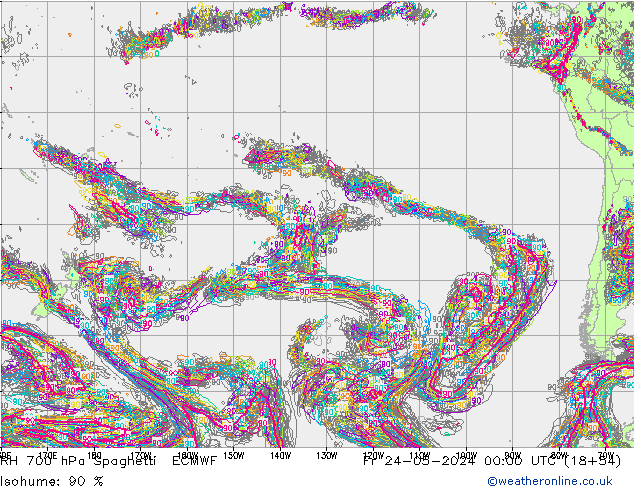 RV 700 hPa Spaghetti ECMWF vr 24.05.2024 00 UTC