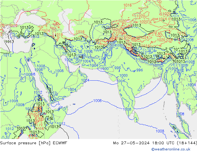 Bodendruck ECMWF Mo 27.05.2024 18 UTC