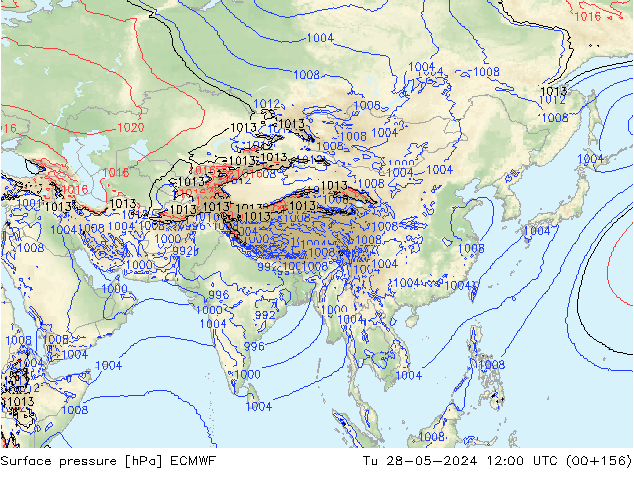 Luchtdruk (Grond) ECMWF di 28.05.2024 12 UTC