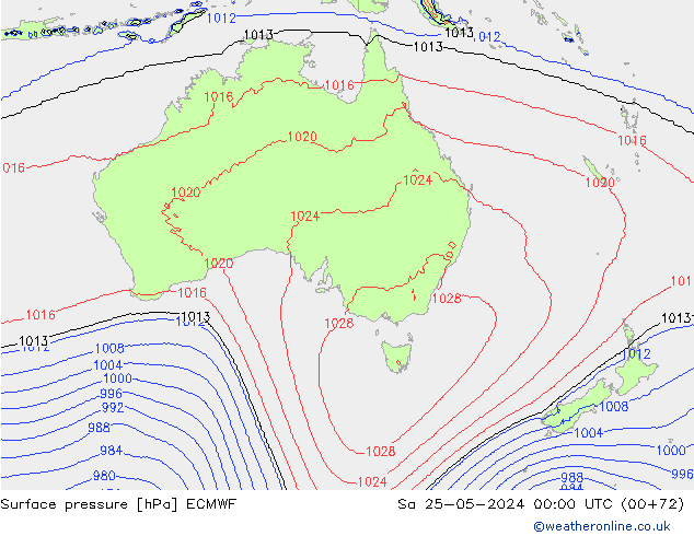 Luchtdruk (Grond) ECMWF za 25.05.2024 00 UTC