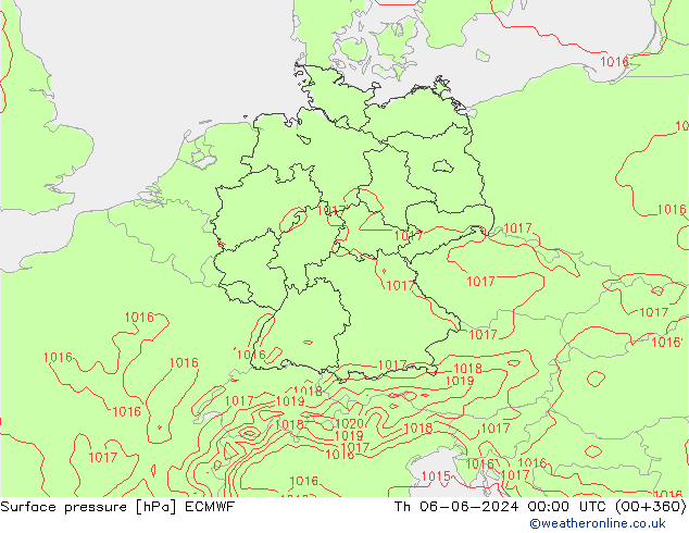 Yer basıncı ECMWF Per 06.06.2024 00 UTC