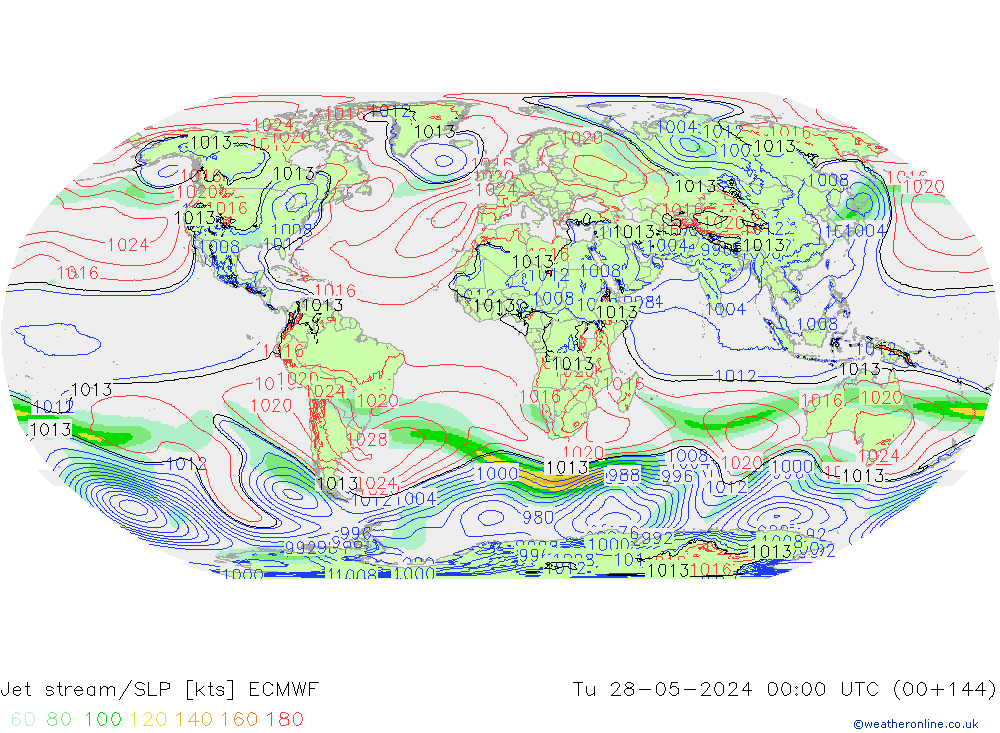 Polarjet/Bodendruck ECMWF Di 28.05.2024 00 UTC