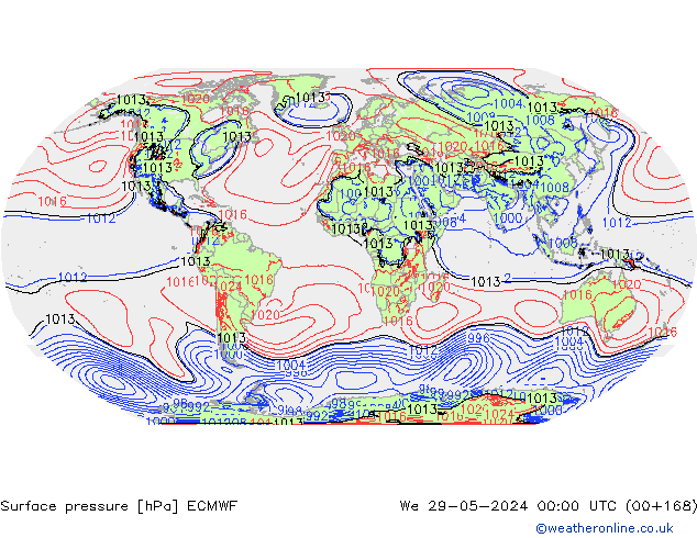 pression de l'air ECMWF mer 29.05.2024 00 UTC