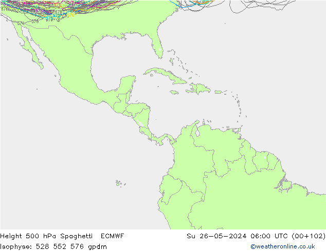 500 hPa Yüksekliği Spaghetti ECMWF Paz 26.05.2024 06 UTC