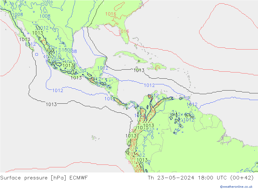 приземное давление ECMWF чт 23.05.2024 18 UTC