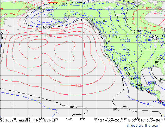 Bodendruck ECMWF Fr 24.05.2024 18 UTC