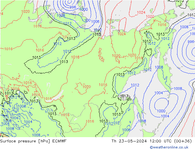 приземное давление ECMWF чт 23.05.2024 12 UTC