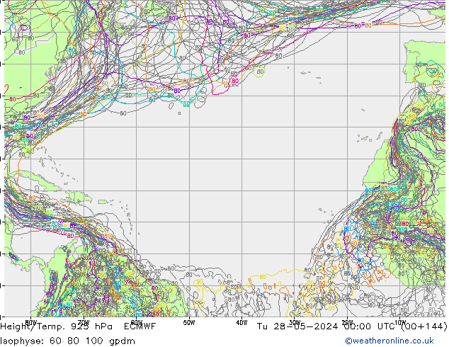 Height/Temp. 925 hPa ECMWF Tu 28.05.2024 00 UTC