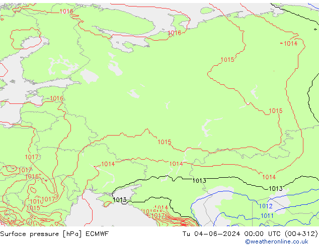 приземное давление ECMWF вт 04.06.2024 00 UTC