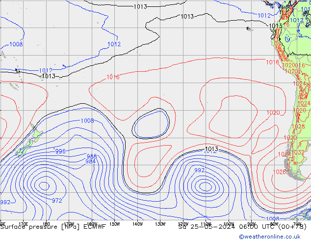 Atmosférický tlak ECMWF So 25.05.2024 06 UTC