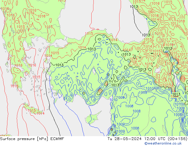 pressão do solo ECMWF Ter 28.05.2024 12 UTC