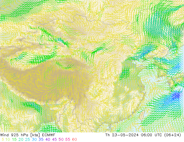 风 925 hPa ECMWF 星期四 23.05.2024 06 UTC
