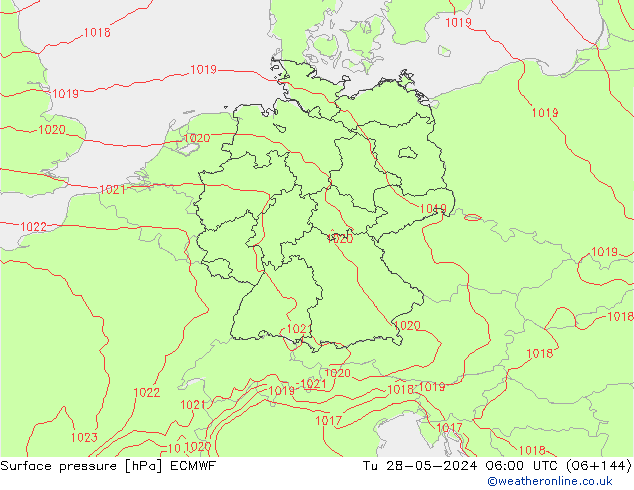 Bodendruck ECMWF Di 28.05.2024 06 UTC